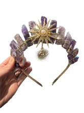 Load image into Gallery viewer, Amethyst Crystal Crown