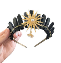 Load image into Gallery viewer, Black Obsidian Crystal Crown