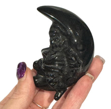 Load image into Gallery viewer, Black Obsidian Santa Carving