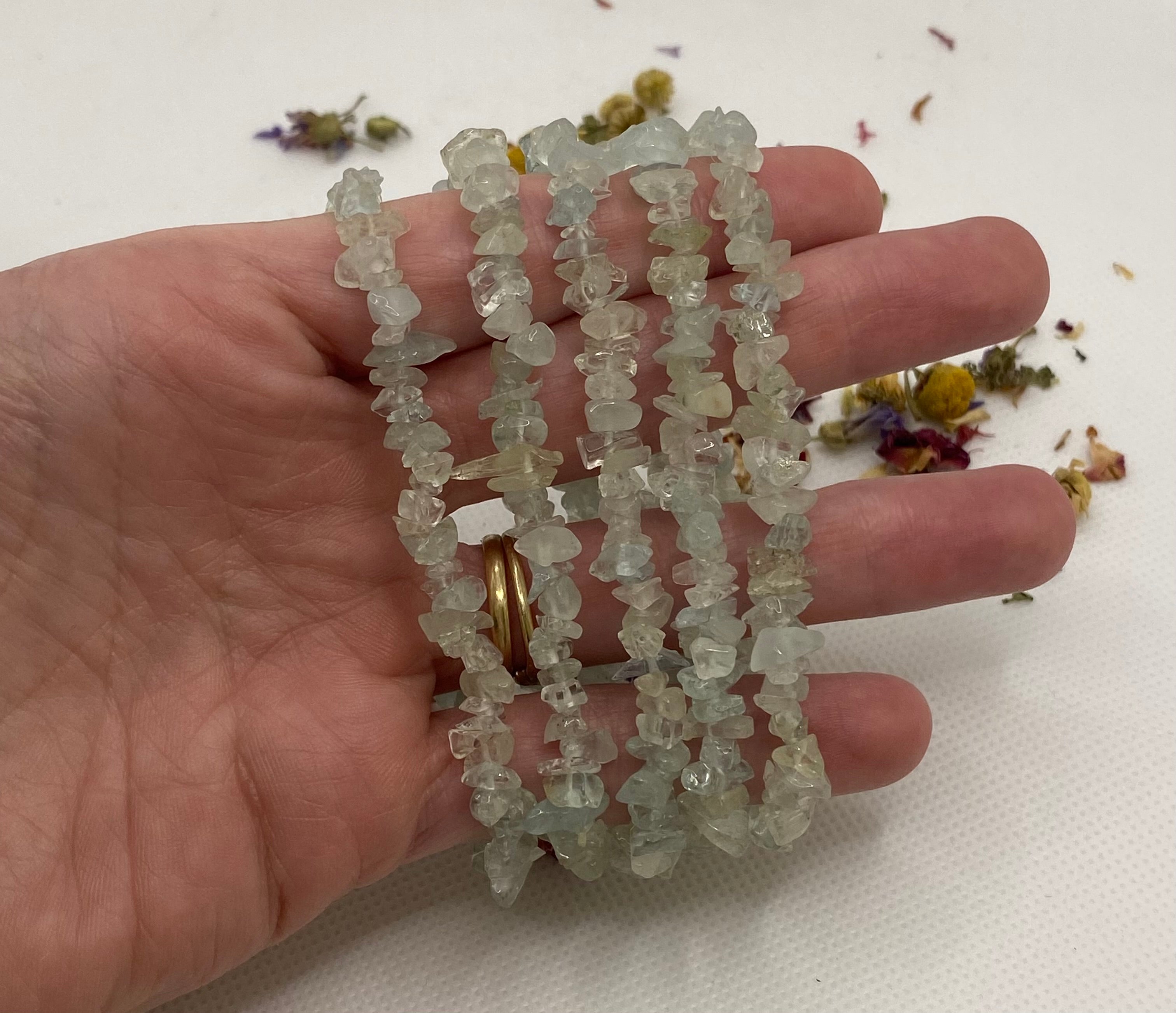 Chip Bracelets Aquamarine Luna Crystal Creations