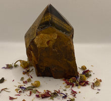 Load image into Gallery viewer, Tiger Eye Semi Polished Point