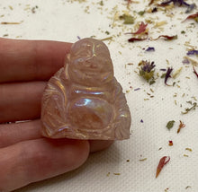 Load image into Gallery viewer, Aura Rose Quartz Buddha Carving