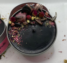 Load image into Gallery viewer, Limited Edition- Black Candle- Rhodonite Tower Candle