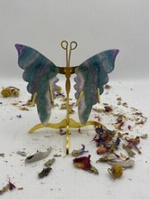 Load image into Gallery viewer, Fluorite Butterfly Wing Set- With Stand