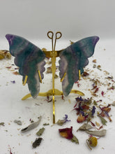 Load image into Gallery viewer, Fluorite Butterfly Wing Set- With Stand