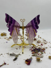 Load image into Gallery viewer, Fluorite Butterfly Wing Set- With Stand