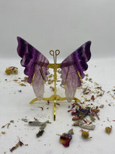 Load image into Gallery viewer, Fluorite Butterfly Wing Set- With Stand