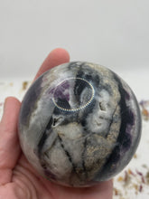 Load image into Gallery viewer, Purple Fluorite x Sphalerite Sphere