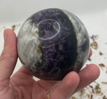 Load image into Gallery viewer, Purple Fluorite x Sphalerite Sphere