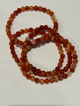 Load image into Gallery viewer, Carnelian Beaded Bracelet- 6mm