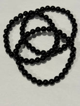 Load image into Gallery viewer, Black Obsidian Beaded Bracelet- 6mm