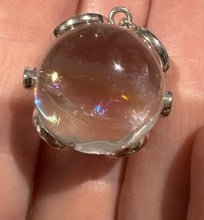 Load image into Gallery viewer, Clear Quartz Rainbow Sphere Pendent