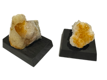 Load image into Gallery viewer, Citrine Cluster on Wood Base- Heat Treated