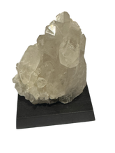 Load image into Gallery viewer, Clear Quartz Cluster on Wood Base