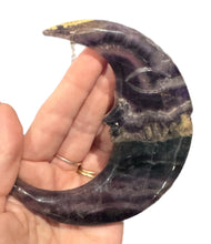 Load image into Gallery viewer, Fluorite Moon on Stand