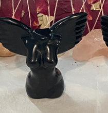 Load image into Gallery viewer, Black Obsidian Goddess Statue- With Wings