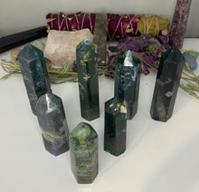 Load image into Gallery viewer, Moss Agate Towers