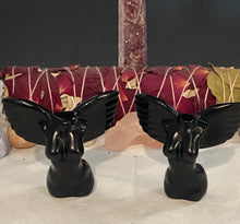 Load image into Gallery viewer, Black Obsidian Goddess Statue- With Wings