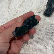 Load image into Gallery viewer, Dragon Carving- Moss Agate