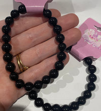 Load image into Gallery viewer, Black Obsidian Bead Bracelet