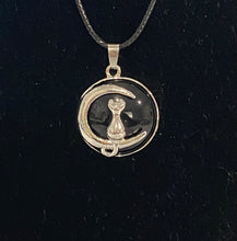 Load image into Gallery viewer, Cat on moon necklace