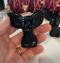 Load image into Gallery viewer, Black Obsidian Goddess Statue- With Wings