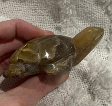 Load image into Gallery viewer, Translucent Moss Agate Turtle Carving