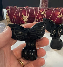Load image into Gallery viewer, Black Obsidian Goddess Statue- With Wings