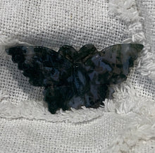 Load image into Gallery viewer, Moss Agate Butterfly with Blue Lace