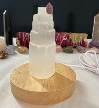 Load image into Gallery viewer, Selenite Mountain Tower 7.5cm with Base