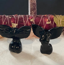 Load image into Gallery viewer, Black Obsidian Goddess Statue- With Wings