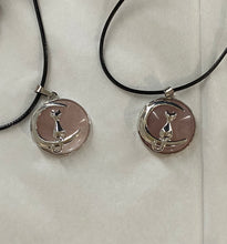 Load image into Gallery viewer, Cat on moon necklace