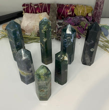 Load image into Gallery viewer, Moss Agate Towers