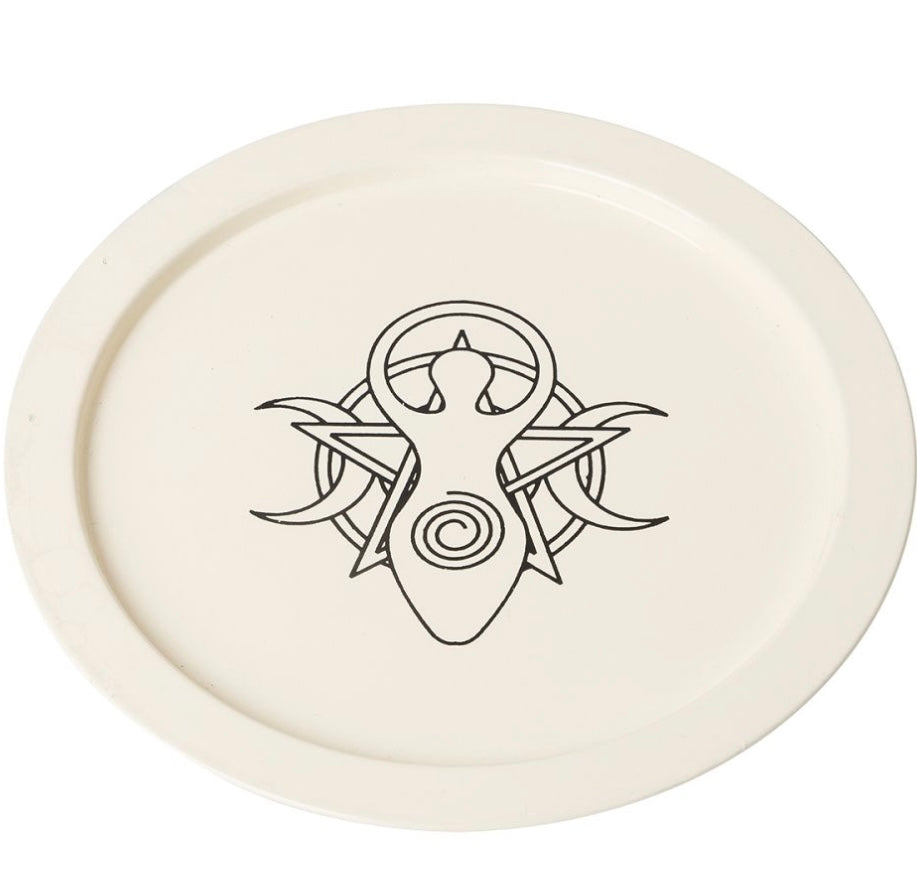 OFFERING PLATE - Pentacle Moon Goddess 22cm