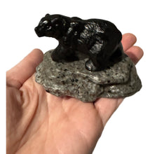 Load image into Gallery viewer, Obsidian Bear on Yooperlite base
