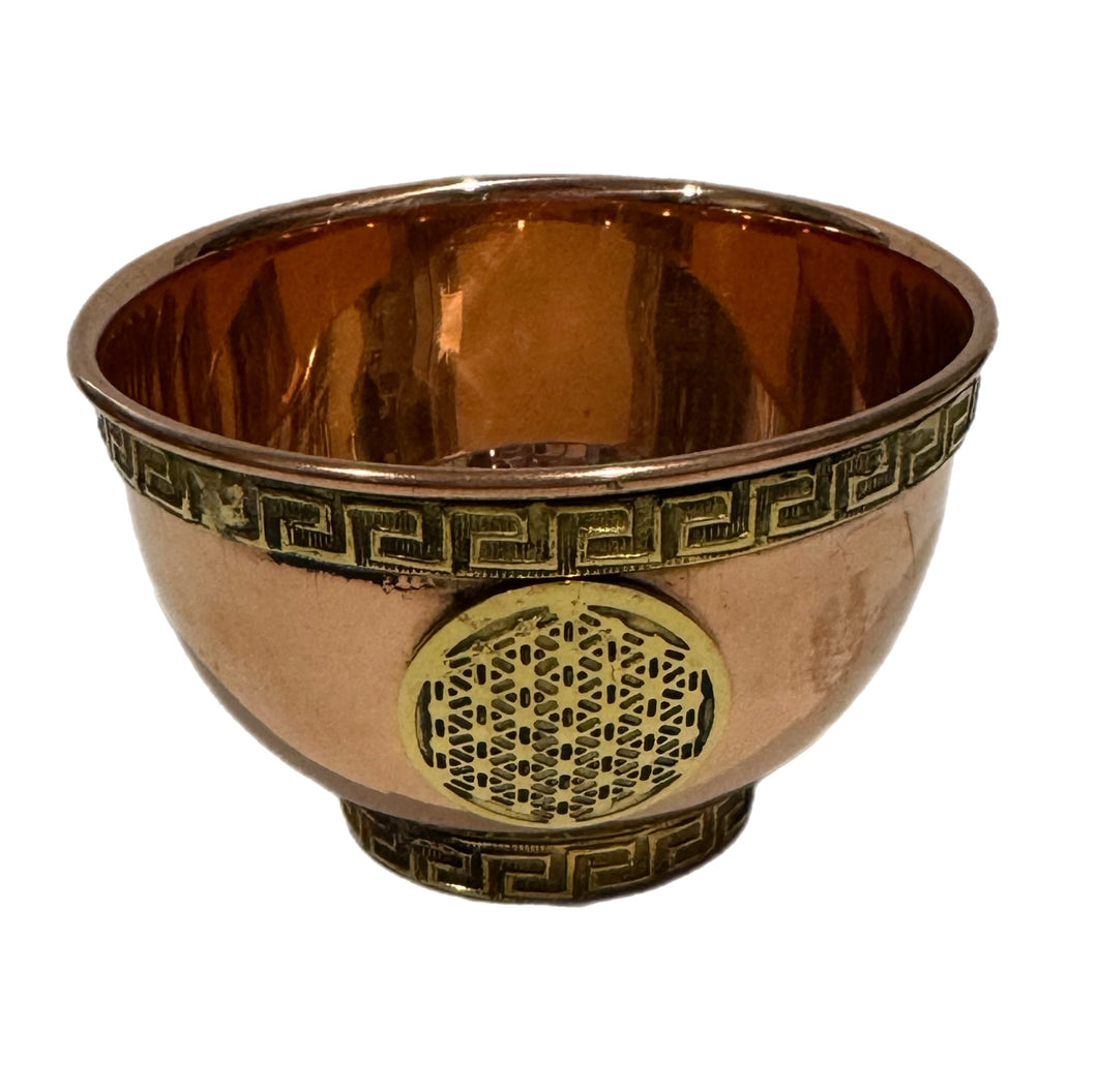 Copper Bowl Flower of Life 8cm