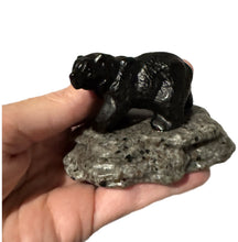 Load image into Gallery viewer, Obsidian Bear on Yooperlite base
