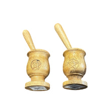 Load image into Gallery viewer, MORTAR AND PESTLE WOODEN WICCAN ENGRAVED 13CM
