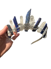 Load image into Gallery viewer, Lapis and Clear Quartz Crystal Crown
