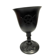 Load image into Gallery viewer, Triple Moon Black Metal Goblet

