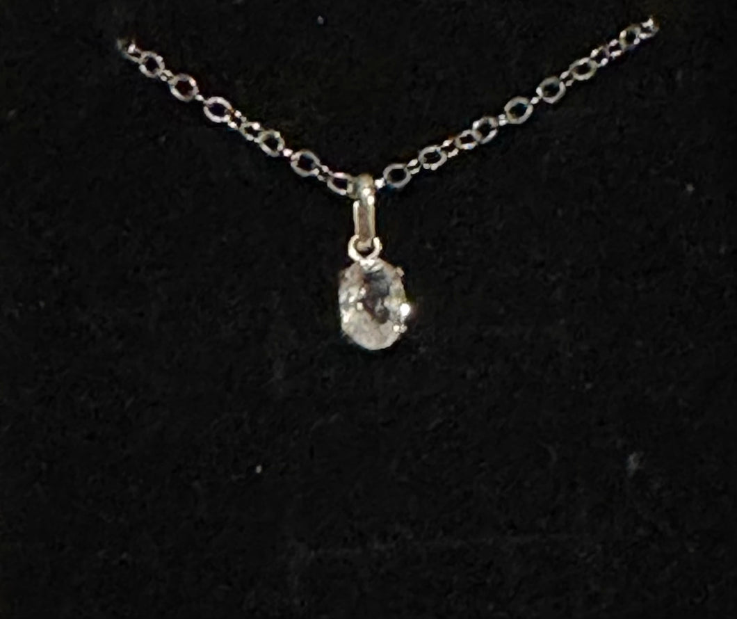 Clear Quartz Sterling Silver Pendent