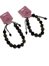 Load image into Gallery viewer, Hematite, Black Obsidian and Tigers Eye String Bracelet
