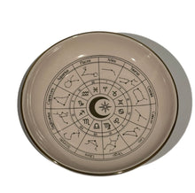 Load image into Gallery viewer, CERAMIC ROUND TRINKET DISH ASTROLOGY WHEEL OFF WHITE
