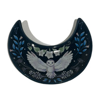 Load image into Gallery viewer, CERAMIC CRESCENT MOON TRINKET DISH NIGHT OWL
