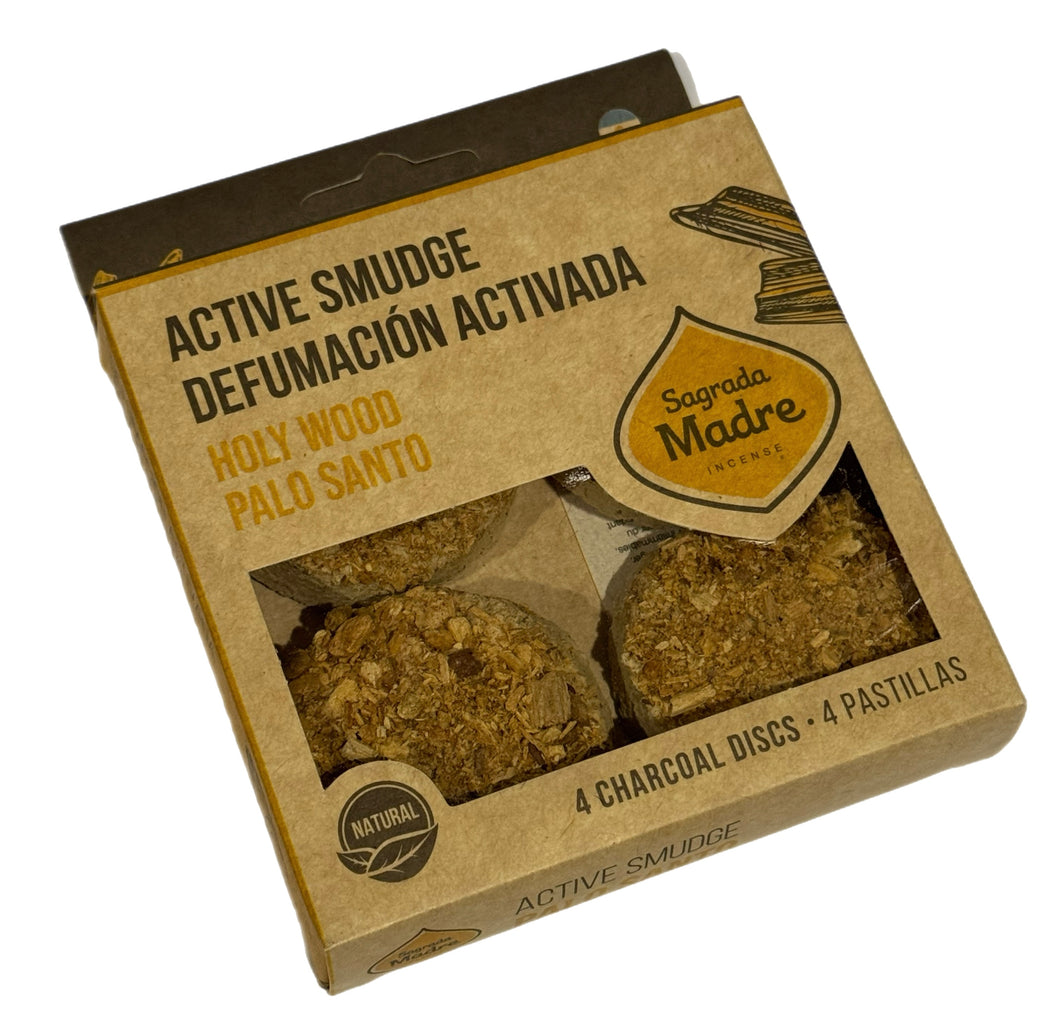 CHARCOAL DISK SAGRADA MADRE PALO SANTO 4PCE