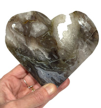 Load image into Gallery viewer, Moss Agate Druzy Heart on Stand
