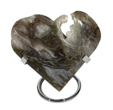 Load image into Gallery viewer, Moss Agate Druzy Heart on Stand
