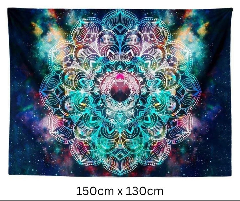 Wall Hanging/Throw Rainbow Mandala Luna Crystal Creations
