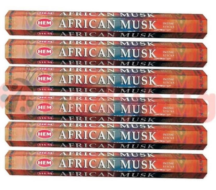HEM Incense Hex AFRICAN MUSK 20 stick BOX