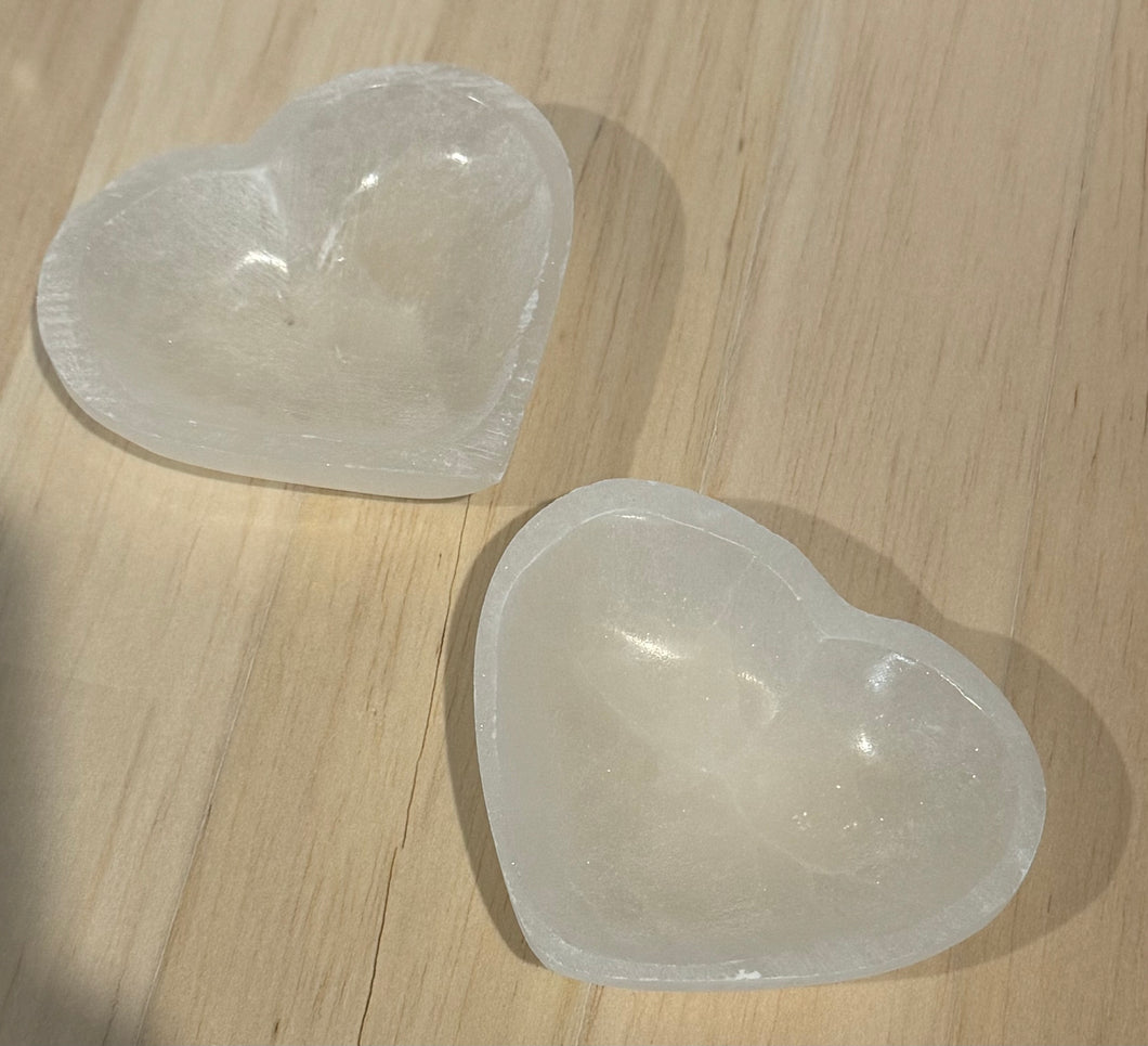 Selenite Heart Bowl: 7cm
